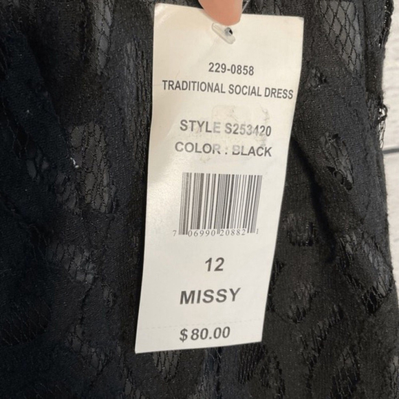 NWT Scarlett Nite Black Lace Little Cocktail Party Midi Dress Women Size 12 - Picture 4 of 11